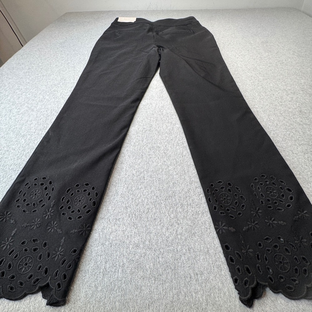 Chicos So Slimming Crop Pants Brigitte Slim Leg Eyelet Hem Size US 2 NEW - Picture 8 of 9